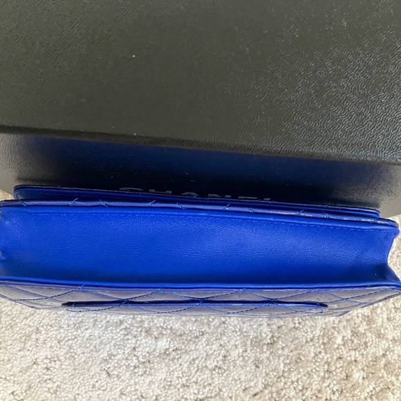 Chanel Classic Wallet on Chain Patent Dark Blue New with Tag - Picture 3 of 16